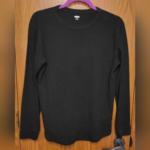 Women's Old Navy Black Waffle Knit Tee, Size L